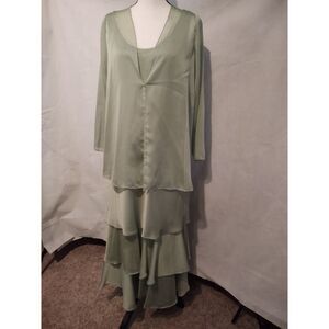 Vintage Capri by Mon Cheri 2 Piece Mint Green Formal Dress Mother-of-the-Bride R
